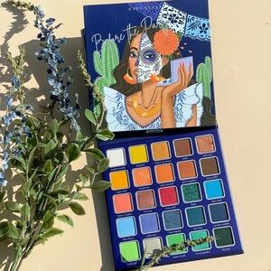 Gold and Green Eyeshadow Palette Vibrant Makeup Collection